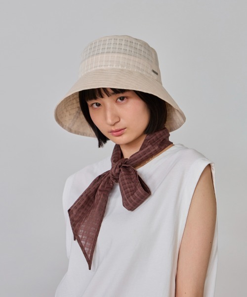OVERRIDE（オーバーライド）の「OVERRIDE  OGC SHEER SCARF HAT SG / オーバーライド（ハット・レディース・ブラック/ライトグリーン/アイボリー・58cm）」の13枚目の写真