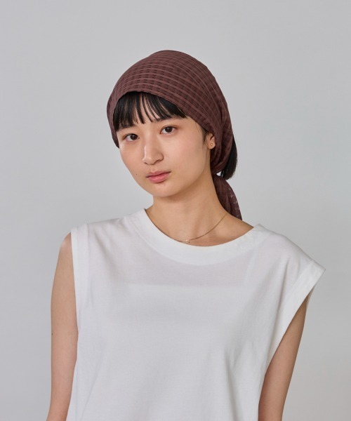 OVERRIDE（オーバーライド）の「OVERRIDE  OGC SHEER SCARF HAT SG / オーバーライド（ハット・レディース・ブラック/ライトグリーン/アイボリー・58cm）」の14枚目の写真
