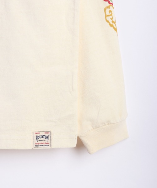 HOUSTON（ヒューストン）の「HOUSTON USコットン100% ピグメント加工 ロンT 龍柄プリント（Tシャツ/カットソー・メンズ・ブラック/ナチュラル・MEDIUM/LARGE/X-LARGE）」の13枚目の写真