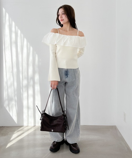 3点10,946円 セール】フリルオフショルニット 323481（ニット/セーター