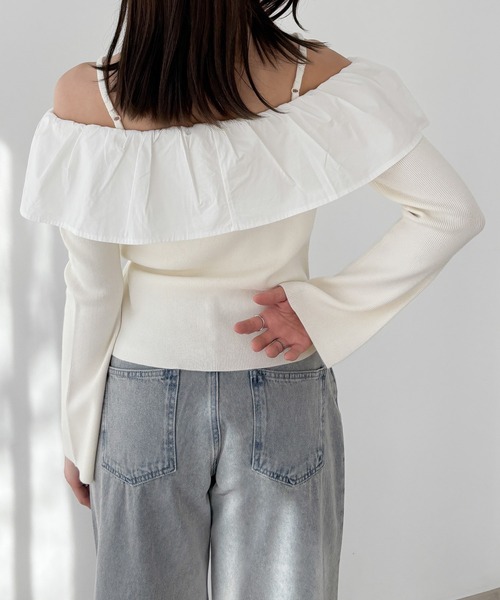 3点10,946円 セール】フリルオフショルニット 323481（ニット/セーター