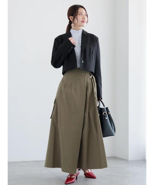 Te chichi(テチチ)の「ショートテーラージャケット(セットアップ可)《2025spring catalog item》(ノーカラージャケット・レディース・ブラック/ベージュ・F)」の3枚目の写真