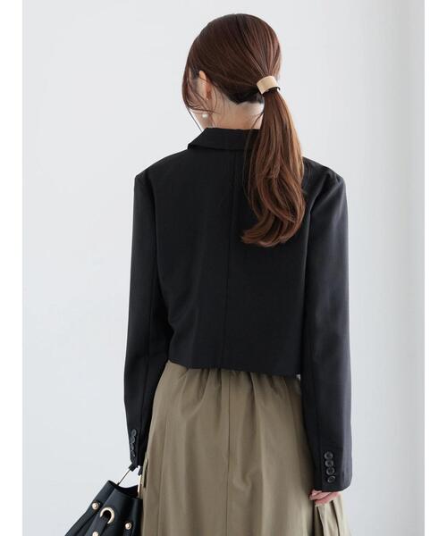 Te chichi(テチチ)の「ショートテーラージャケット(セットアップ可)《2025spring catalog item》(ノーカラージャケット・レディース・ブラック/ベージュ・F)」の7枚目の写真