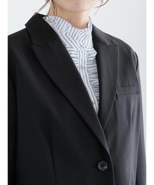 Te chichi(テチチ)の「ショートテーラージャケット(セットアップ可)《2025spring catalog item》(ノーカラージャケット・レディース・ブラック/ベージュ・F)」の8枚目の写真