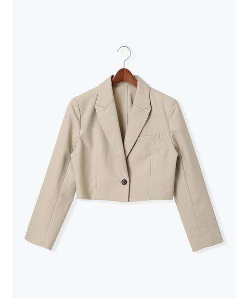 Te chichi(テチチ)の「ショートテーラージャケット(セットアップ可)《2025spring catalog item》(ノーカラージャケット・レディース・ブラック/ベージュ・F)」の15枚目の写真