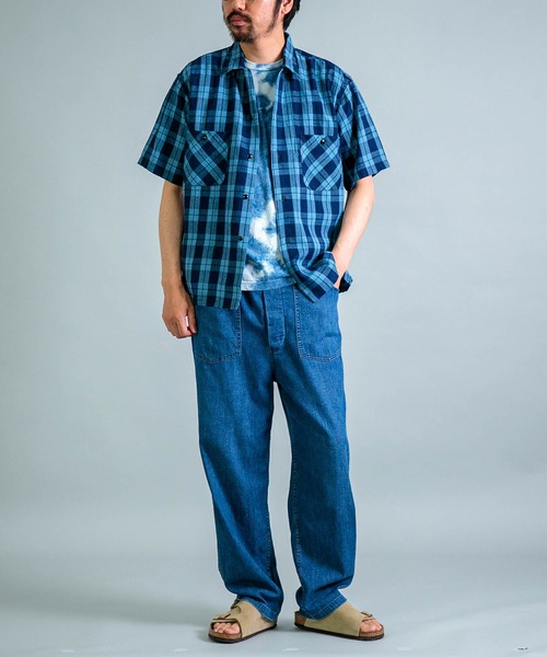 OMNIGOD mens / オムニゴッド ] インディゴ綿麻チェック