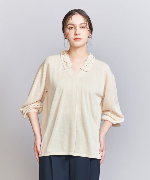 BEAUTY&amp;YOUTH UNITED ARROWS - BEAUTY&amp;YOUTH  アゼクルーネック ノースリーブ ニット プルオーバー BEAUTY&YOUTH UNITED ARROWS - BEAUTY&YOUTH アゼクルーネック