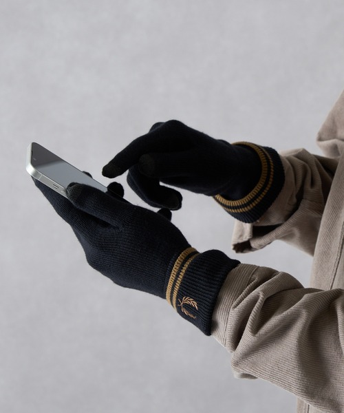 FRED PERRY】≪スマホ対応≫ TWIN TIPPED MERINO WOOL GLOVES ティップ