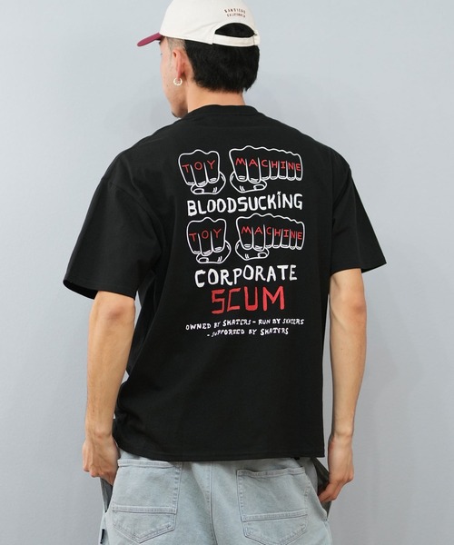 TOY　MACHINE（トイ　マシーン）の「【ムラサキスポーツ限定】TOY MACHINE/トイマシーン 半袖Tシャツ ビッグシルエット バックプリント Tシャツ MTMSFST3（Tシャツ/カットソー・メンズ・ホワイト/レッド/ブラック・M/XL/L）」の2枚目の写真