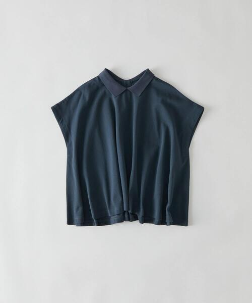 conges payes ADIEU TRISTESSE（コンジェ ペイエ アデュートリステス）の「フレアーポロシャツ（Tシャツ/カットソー・レディース・ブラウン/グレイッシュベージュ/ネイビー・FREE）」の3枚目の写真