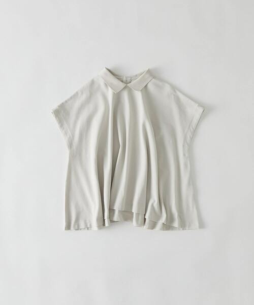 conges payes ADIEU TRISTESSE（コンジェ ペイエ アデュートリステス）の「フレアーポロシャツ（Tシャツ/カットソー・レディース・ブラウン/グレイッシュベージュ/ネイビー・FREE）」の2枚目の写真