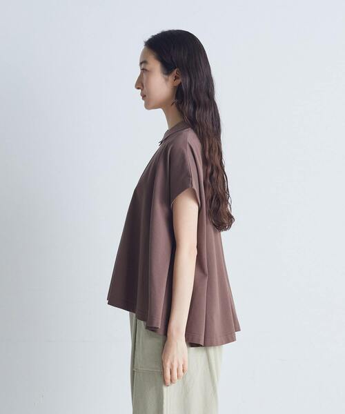conges payes ADIEU TRISTESSE（コンジェ ペイエ アデュートリステス）の「フレアーポロシャツ（Tシャツ/カットソー・レディース・ブラウン/グレイッシュベージュ/ネイビー・FREE）」の20枚目の写真