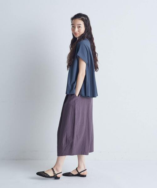 conges payes ADIEU TRISTESSE（コンジェ ペイエ アデュートリステス）の「フレアーポロシャツ（Tシャツ/カットソー・レディース・ブラウン/グレイッシュベージュ/ネイビー・FREE）」の9枚目の写真