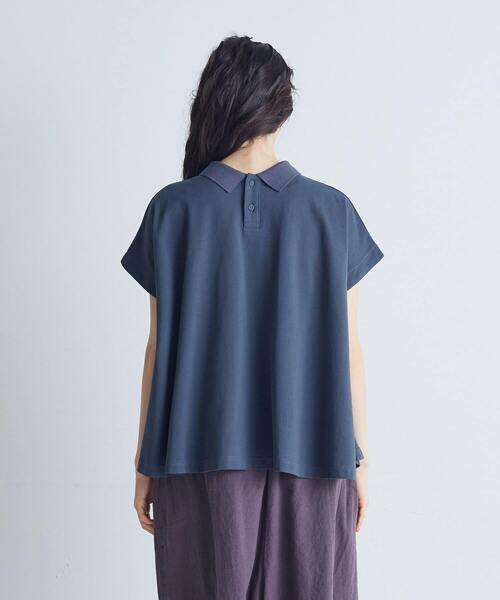 conges payes ADIEU TRISTESSE（コンジェ ペイエ アデュートリステス）の「フレアーポロシャツ（Tシャツ/カットソー・レディース・ブラウン/グレイッシュベージュ/ネイビー・FREE）」の14枚目の写真