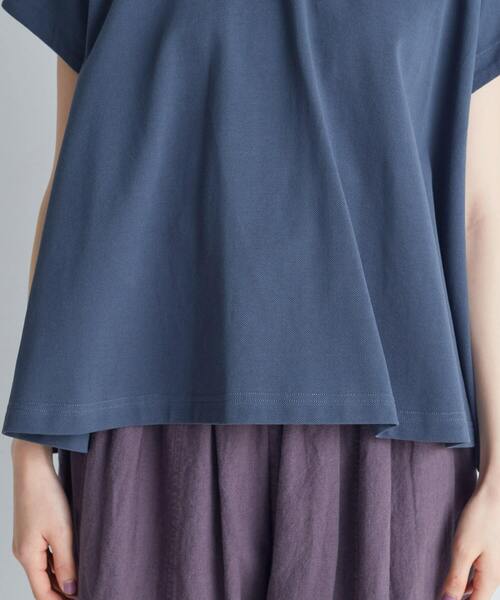 conges payes ADIEU TRISTESSE（コンジェ ペイエ アデュートリステス）の「フレアーポロシャツ（Tシャツ/カットソー・レディース・ブラウン/グレイッシュベージュ/ネイビー・FREE）」の7枚目の写真