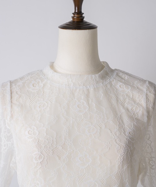 VIOLETTA（ヴィオレッタ）の「モノグラムロゴテープレースシアーTシャツ（Tシャツ/カットソー・レディース・ブラック/ホワイト・FREE）」の19枚目の写真