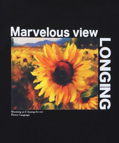 FFEIN(フェイン)の「【FFEIN(フェイン)】ひまわりアートフォトTシャツ / バックロゴ 短丈 Tシャツ クルーネック 半袖(Tシャツ/カットソー・メンズ・ブラック/ホワイト・SMALL/MEDIUM/LARGE)」の15枚目の写真