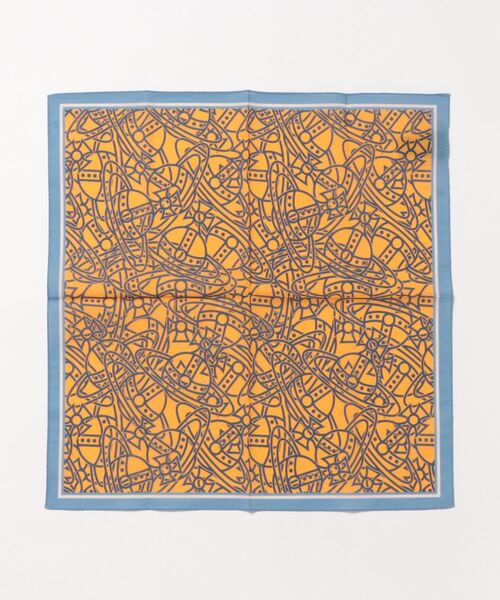Vivienne Westwood(ヴィヴィアンウエストウッド)の「TANGLED ORB HANDKERCHIEF 48X48(バンダナ/スカーフ・レディース・ネイビー/イエロー系その他・FREE)」の2枚目の写真
