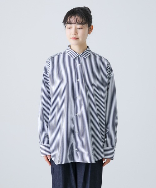 kagure 25ss コットンレギュラーシャツ●F●ブルー 定価￥14,300 コットンレギュラーシャツ（シャツ/ブラウス）｜かぐれ（カグレ