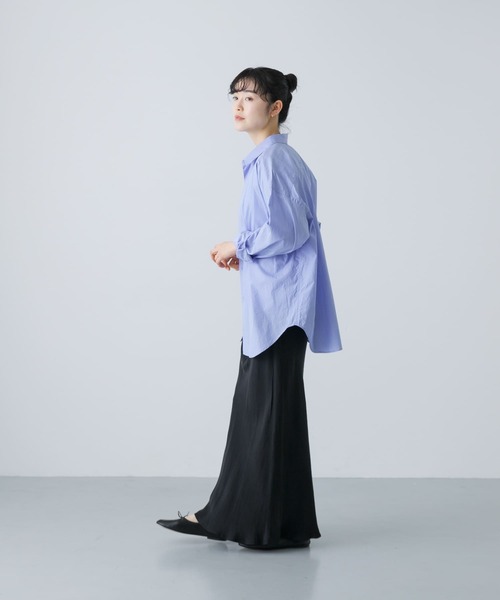 かぐれ（カグレ）の「コットンレギュラーシャツ（シャツ/ブラウス・レディース・ストライプ/ブルー系その他/オフホワイト・FREE）」の11枚目の写真