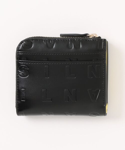 ミッキ SILNA_minacoloレザー型押ウォレット 新品タグ付 SILNA minacolo 財布 ネックストラップ付 2つ折り財布
