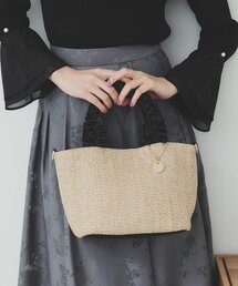 index | 【2WAY】雑材フリル持ち手バッグ(トートバッグ)