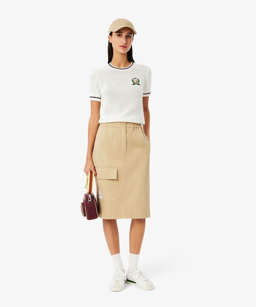 LACOSTE(ラコステ)の「アシンメトリーカーゴポケットスカート(スカート・レディース・ベージュ・38/36/34/40)」の2枚目の写真