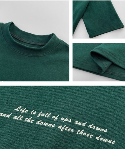 LETee(レティー)の「シンプルなのに上品見え!さりげないメッセージロゴで大人かわいい万能Tシャツ(Tシャツ/カットソー・レディース・ブラック/オレンジ/ホワイト/グリーン・FREE)」の17枚目の写真