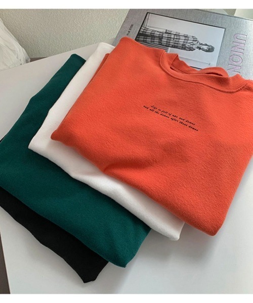 LETee(レティー)の「シンプルなのに上品見え!さりげないメッセージロゴで大人かわいい万能Tシャツ(Tシャツ/カットソー・レディース・ブラック/オレンジ/ホワイト/グリーン・FREE)」の16枚目の写真