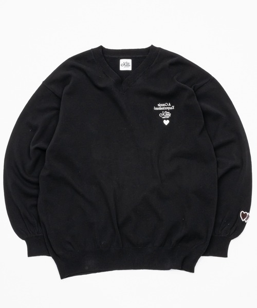 kaoyorinakami（カオヨリナカミ）の「connie  v neckknit / コニーVネックニット（ニット/セーター・メンズ・ブラック/チャコールグレー・LARGE/X-LARGE/SMALL/MEDIUM）」の2枚目の写真