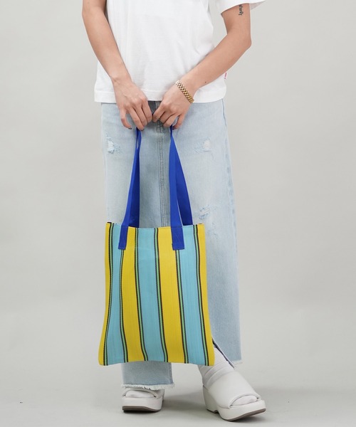 ムラサキスポーツ（ムラサキスポーツ）の「Lila&Fleur/リラアンドフルール トートバッグ Market Bag RF090（ショルダーバッグ・レディース・グリーン×ピンク/オレンジ系その他/ホワイト×ブラック/イエロー× ブルー・FREE）」の18枚目の写真