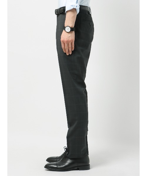 SUIT SQUARE(スーツスクエア)の「涼しい最高パンツ テーパードパンツ ウォッシャブル NON IRON チェック RS07(スラックス・メンズ・ブラウン系/グレー系/ブルー系・S(76cm)/3S(70cm)/SS(73cm)/M(79cm)/L(82cm)/LL(85cm)/3L(88cm)/4L(91cm)/5L(94cm))」の4枚目の写真