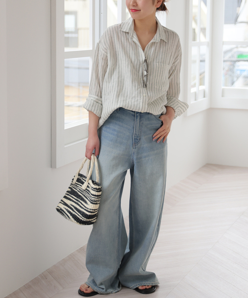 JOURNAL STANDARD relume　No.66リネンフレンチシャツ JOURNAL STANDARD relume｜No.66フレンチリネンギャザーブラウス