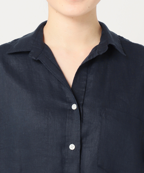 JOURNAL STANDARD relume（ジャーナルスタンダード　レリューム）の「【手洗い可能】大人な抜け感を演出◎ No.66フレンチリネンビッグスキッパー（シャツ/ブラウス・レディース・ブラウン/グリーン/レッド/ネイビー・FREE）」の11枚目の写真