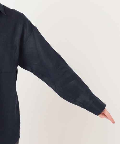 JOURNAL STANDARD relume（ジャーナルスタンダード　レリューム）の「【手洗い可能】大人な抜け感を演出◎ No.66フレンチリネンビッグスキッパー（シャツ/ブラウス・レディース・ブラウン/グリーン/レッド/ネイビー・FREE）」の13枚目の写真