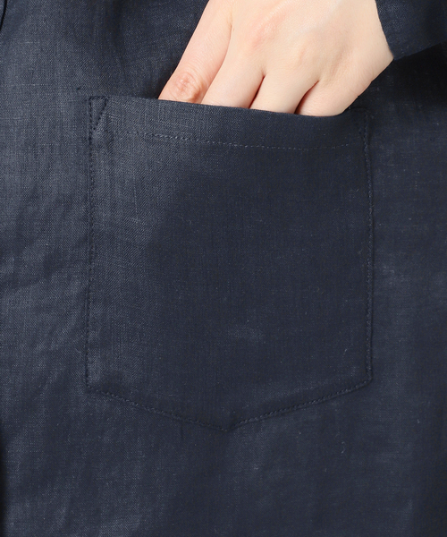 JOURNAL STANDARD relume（ジャーナルスタンダード　レリューム）の「【手洗い可能】大人な抜け感を演出◎ No.66フレンチリネンビッグスキッパー（シャツ/ブラウス・レディース・ブラウン/グリーン/レッド/ネイビー・FREE）」の5枚目の写真