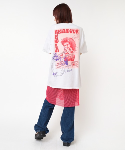 RNA(アールエヌエー)の「M2470 BLACK CAT プリントT(Tシャツ/カットソー・レディース・アッシュグレー/ホワイト×ピンク/ホワイト×パープル・MEDIUM)」の16枚目の写真