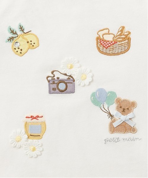 petit main（プティマイン）の「puputeteアップリケTシャツ（Tシャツ/カットソー・キッズ・モカ/オフホワイト/ライトピンク/ライトブルー・110cm/100cm/80ｃｍ/120cm/90cm/130cm）」の10枚目の写真