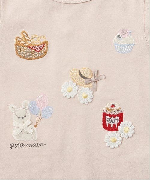 petit main（プティマイン）の「puputeteアップリケTシャツ（Tシャツ/カットソー・キッズ・モカ/オフホワイト/ライトピンク/ライトブルー・110cm/100cm/80ｃｍ/120cm/90cm/130cm）」の13枚目の写真
