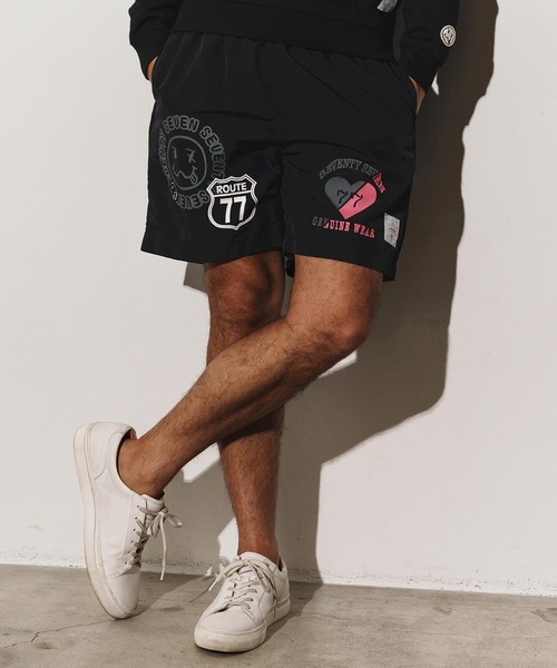 seventy seven(セブンティセブン)の「mp13509-nylon short pants (77mix) ショートパンツ(その他パンツ・メンズ・インディゴブルー/サンドベージュ/ブラック・S/M/L/XL)」の1枚目の写真