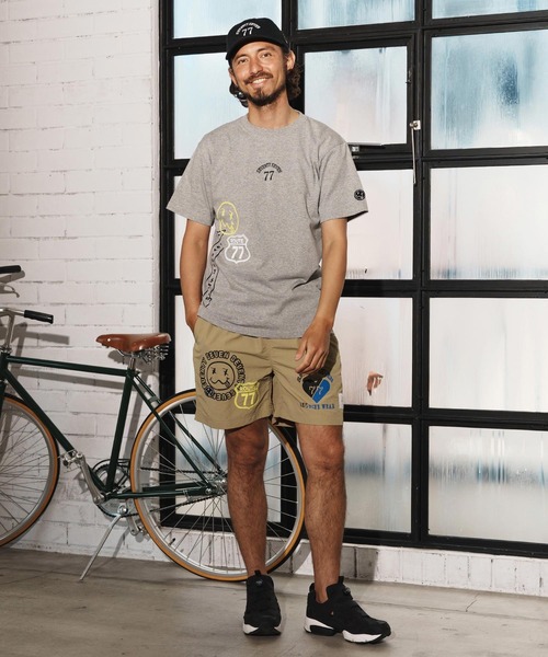 seventy seven(セブンティセブン)の「mp13509-nylon short pants (77mix) ショートパンツ(その他パンツ・メンズ・インディゴブルー/サンドベージュ/ブラック・S/M/L/XL)」の9枚目の写真