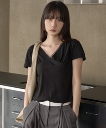 【UNE ORIGINAL】バレエコアラブリーレース半袖Tシャツカットソー