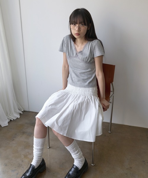 UNE MANSION(ユヌマンション)の「【UNE ORIGINAL】バレエコアラブリーレース半袖Tシャツカットソー(Tシャツ/カットソー・レディース・グレー/ブラック/ホワイト・SMALL/MEDIUM)」の14枚目の写真