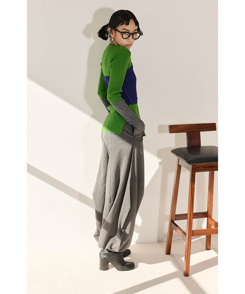 ニット セーター BUSTIER LAYERED BLOCKING KNIT レディース セール】BUSTIER LAYERED BLOCKING KNIT（ニット/セーター