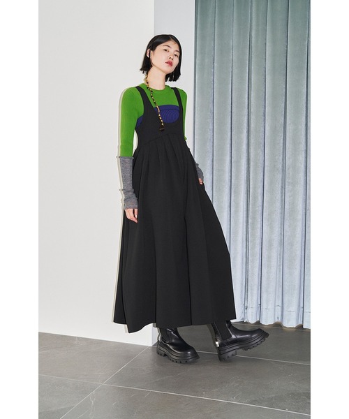 セール】BUSTIER LAYERED BLOCKING KNIT（ニット/セーター