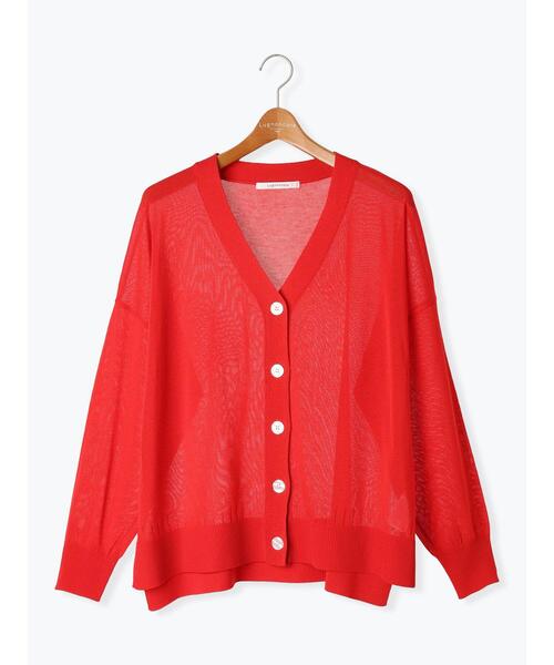 Lugnoncure（ルノンキュール）の「【接触冷感】リラックスVネックカーディガン（カーディガン/ボレロ・レディース・チャコールグレー/オフホワイト/ブルー/レッド・F）」の20枚目の写真