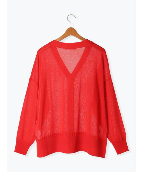 Lugnoncure（ルノンキュール）の「【接触冷感】リラックスVネックカーディガン（カーディガン/ボレロ・レディース・チャコールグレー/オフホワイト/ブルー/レッド・F）」の21枚目の写真