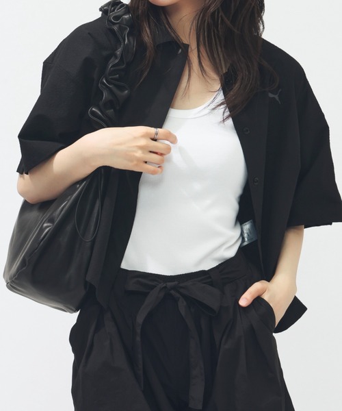 PUMA(プーマ)の「プーマ PUMA SUMMER SS シアサッカー シャツ(シャツ/ブラウス・レディース・ブラック/グリーン/ホワイト・S/M/L)」の12枚目の写真