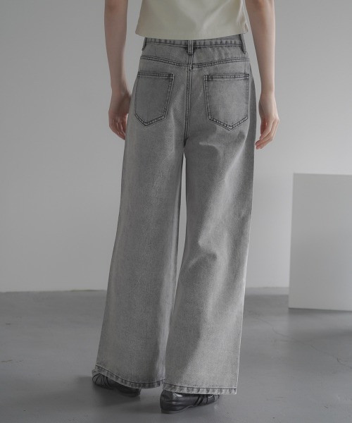 overlace | 【SOLD】Lace frame wide denim pants