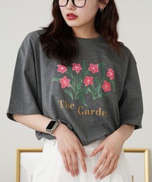ROOPTOKYO(���[�v�g�E�L���E)��Short-sleeved T-shirt with flower motif print / �t�����[���`�[�t�v�����g����T�V���c(T�V���c/�J�b�g�\�[)